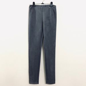 T Tahari XS Faux Suede Pull Up  Elastic Waist Slim Pants